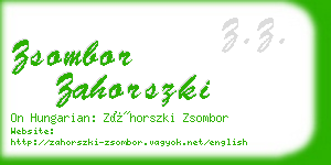 zsombor zahorszki business card